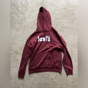 Levi’s Maroon Relaxed Hoodie Size M